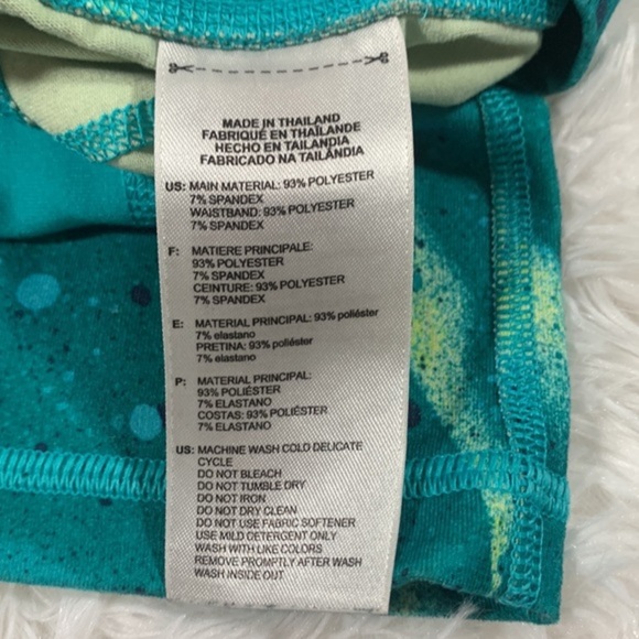 Adidas Climalite Mid-Rise Blue & Green Speckled Cropped Leggings - Picture 9 of 9